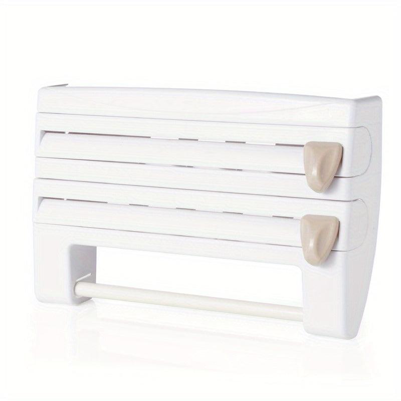 3-in-1 Kitchen Roll Dispenser with Cutter for Smooth Cutting Edges