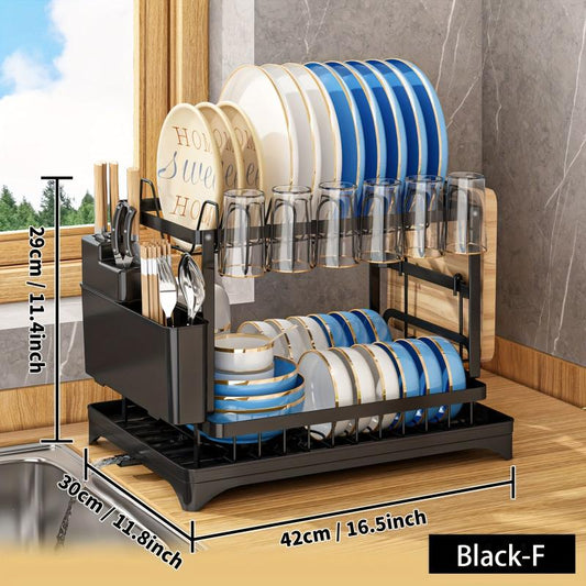 Kitchen Detachable Dish Storage & Draining Rack Large Capacity