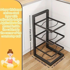 Pan And Pot Organizer For Cabinet Heavy Duty Pot Lid Rack