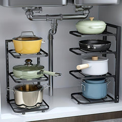 Pan And Pot Organizer For Cabinet Heavy Duty Pot Lid Rack