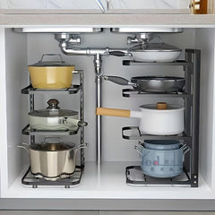 Pan And Pot Organizer For Cabinet Heavy Duty Pot Lid Rack
