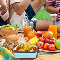 4pcs Collapsible Silicone Lunch Box Leakproof Microwave Freezer Safe