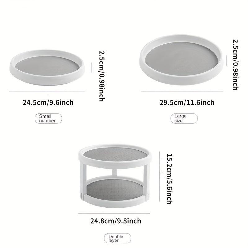 1pc Rotating Seasoning Rack Countertop Salt Soy Sauce Bottle Jar Organizer