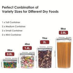 7pcs Airtight Food Storage Containers with Lids - Dishwasher Safe