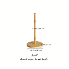 Wooden Paper Towel Holder Stand Tissue Organizer Roll Dispenser
