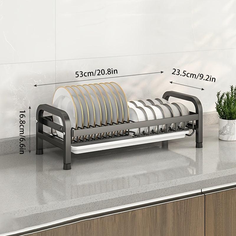 2-Tier Stainless Steel Dish Drying Rack with Drainboard