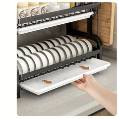 2-Tier Stainless Steel Dish Drying Rack with Drainboard