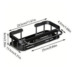 Wall-mounted Kitchen Storage Rack with Drain Basket