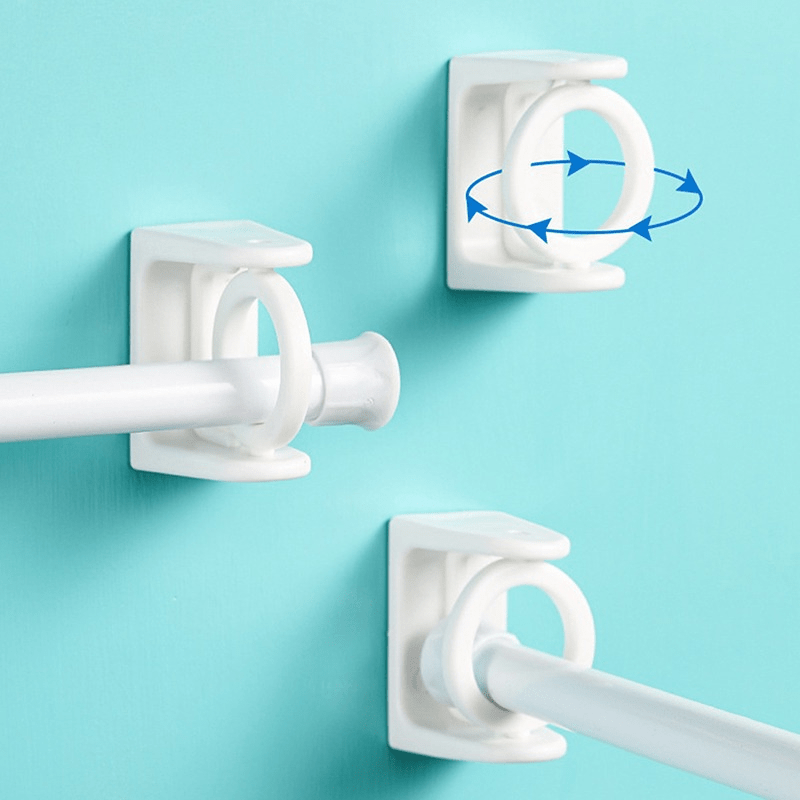 Adjustable Self Adhesive Curtain Rod Holder Clamp Hooks