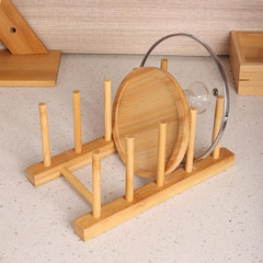 Bamboo Dish Plate Racks Holder Kitchen Organizer