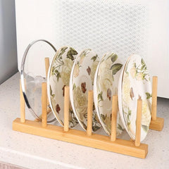 Bamboo Dish Plate Racks Holder Kitchen Organizer