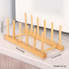 Bamboo Dish Plate Racks Holder Kitchen Organizer