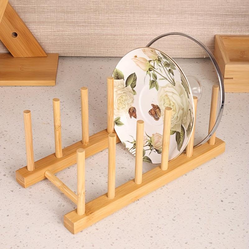 Bamboo Dish Plate Racks Holder Kitchen Organizer