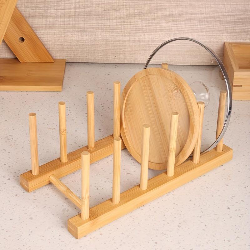 Bamboo Dish Plate Racks Holder Kitchen Organizer