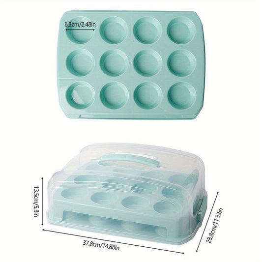 24 Grid Cupcake Storage Box Double Layer Clear Plastic Cake Carrier