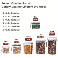 12pcs Airtight Food Storage Containers BPA Free Dry Food Canisters