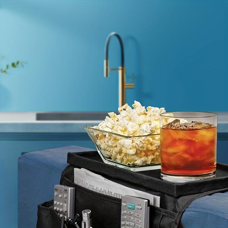 Sofa Armrest Organizer With Cup Holder Tray Arm TV Remote Holder
