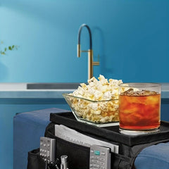 Sofa Armrest Organizer With Cup Holder Tray Arm TV Remote Holder