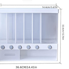 Rice Dispenser 26LB Drum 6 Grids Dry Food Grain Storage Box