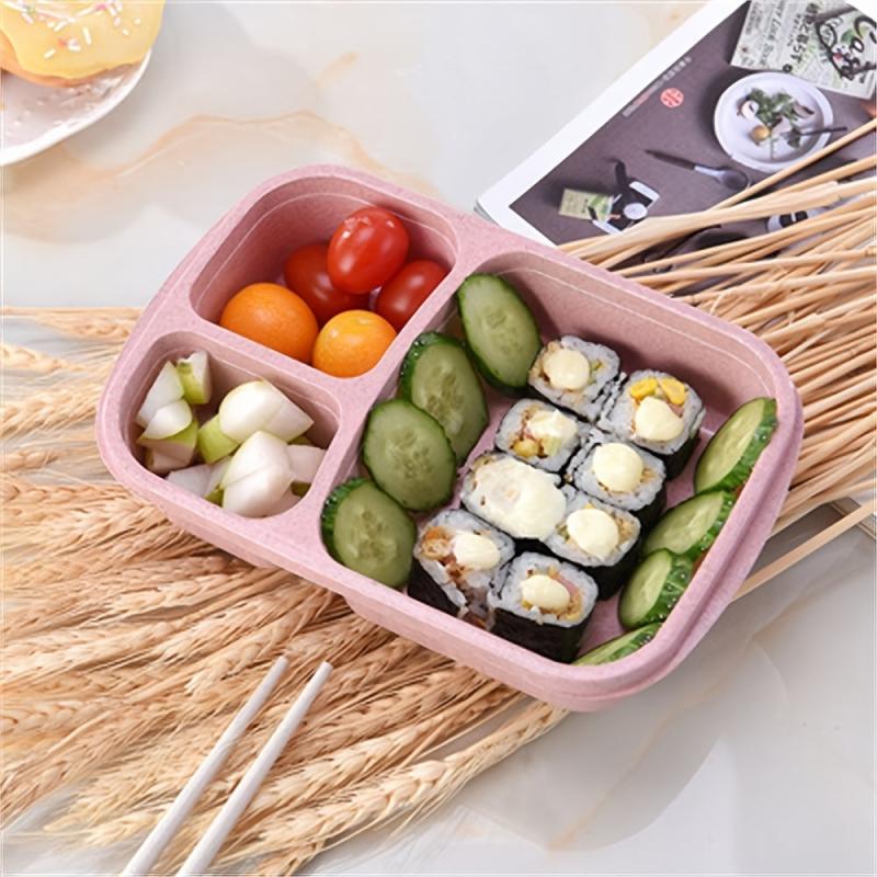 Wheat Straw Lunch Box - Divided Bento Box for Office - Leakproof Food Container