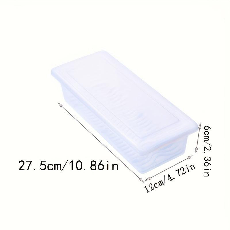 1pc Food Drain Box With Draining Pad Thickened Transparent Fresh Keeping Box