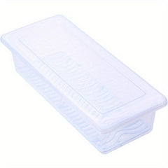 1pc Food Drain Box With Draining Pad Thickened Transparent Fresh Keeping Box