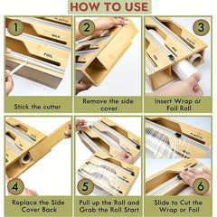 Bamboo Drawer Organizer Storage Box for Kitchen