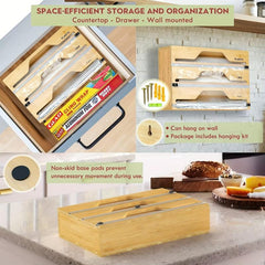 Bamboo Drawer Organizer Storage Box for Kitchen