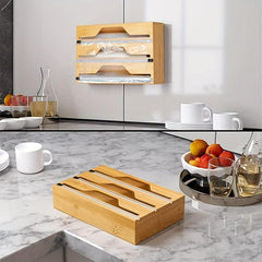 Bamboo Drawer Organizer Storage Box for Kitchen