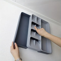 1pc Drawer Silverware Organizer Plastic Expandable Utensil Tray Adjustable