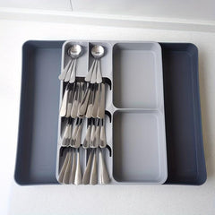 1pc Drawer Silverware Organizer Plastic Expandable Utensil Tray Adjustable