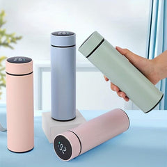 500ml Stainless Steel Water Bottle with Temperature Display and Cup