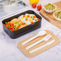 Japanese Style Lunch Box Bamboo Lid Bento Box Leakproof Food Container