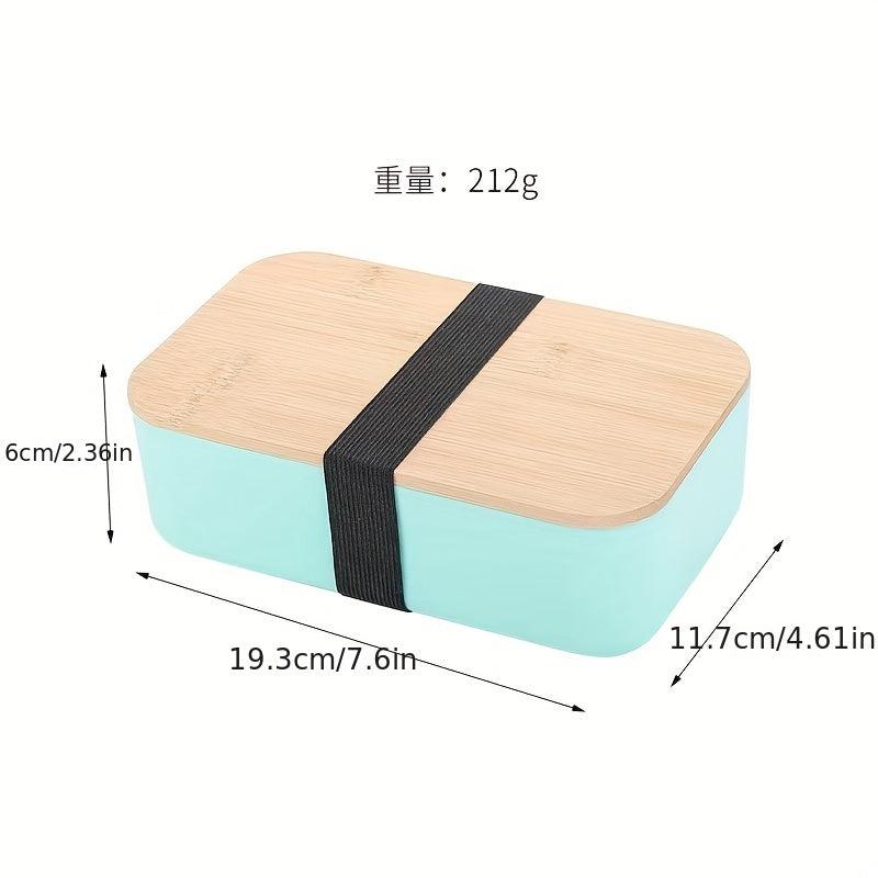 Japanese Style Lunch Box Bamboo Lid Bento Box Leakproof Food Container