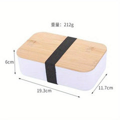 Japanese Style Lunch Box Bamboo Lid Bento Box Leakproof Food Container