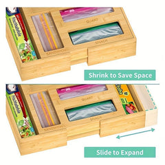 Bamboo & Plastic Snack Storage Bag Zippered Organizer for Sandwiches