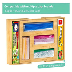 Bamboo & Plastic Snack Storage Bag Zippered Organizer for Sandwiches