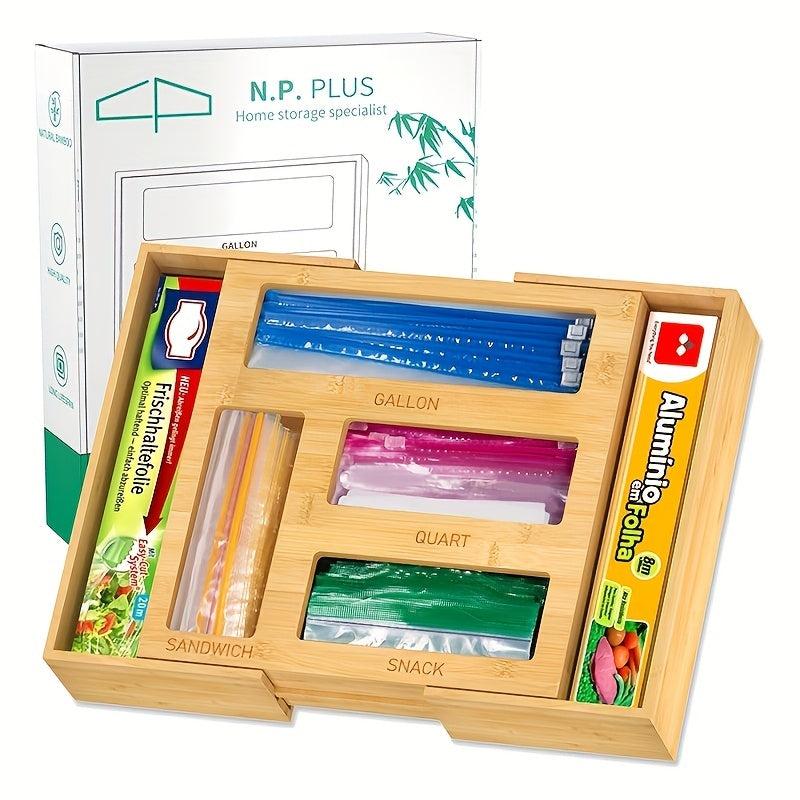 Bamboo & Plastic Snack Storage Bag Zippered Organizer for Sandwiches