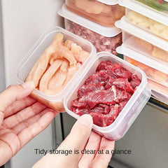 4pcs Food Storage Container With Lid Refrigerator Meat Shredded Freezer Box
