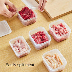 4pcs Food Storage Container With Lid Refrigerator Meat Shredded Freezer Box