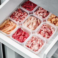 4pcs Food Storage Container With Lid Refrigerator Meat Shredded Freezer Box