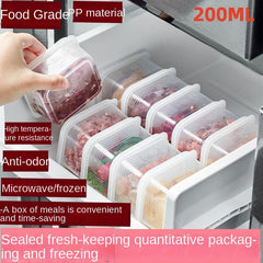 4pcs Food Storage Container With Lid Refrigerator Meat Shredded Freezer Box