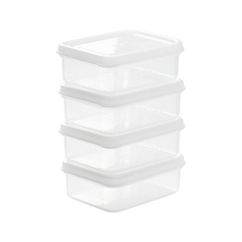 4pcs Food Storage Container With Lid Refrigerator Meat Shredded Freezer Box