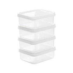 4pcs Food Storage Container With Lid Refrigerator Meat Shredded Freezer Box