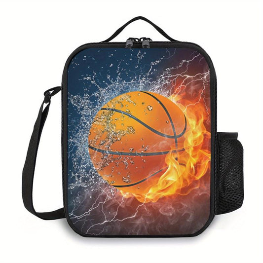 Ice Fire Football Lunch Box Insulated Durable Lunch Tote Bag