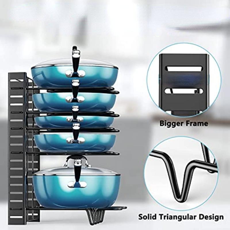 8 Tier Pots and Pans Organizer Rack for Cabinet