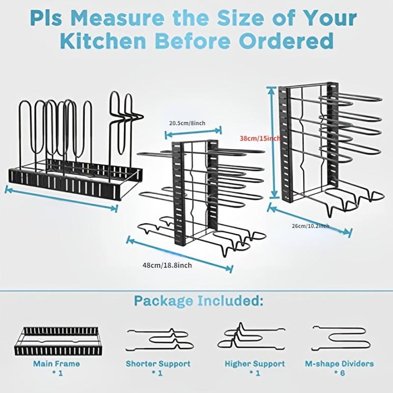 8 Tier Pots and Pans Organizer Rack for Cabinet