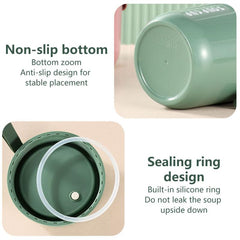 23oz Stainless Steel Vacuum Insulated Lunch Flask Leak Proof Portable with Spoon