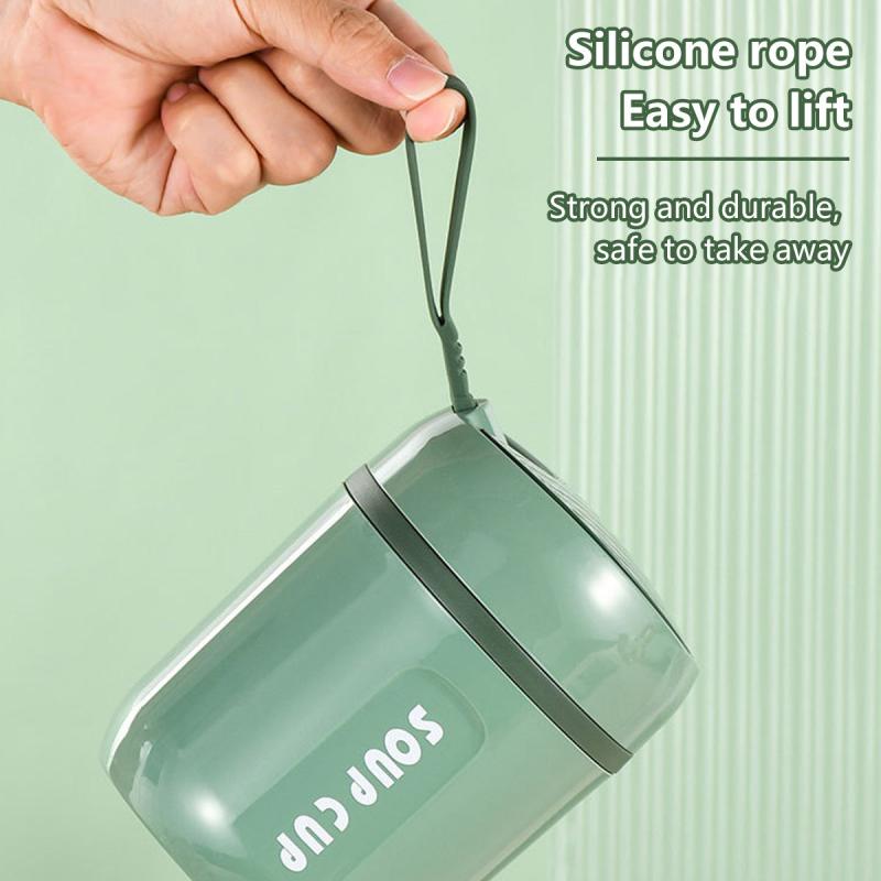 23oz Stainless Steel Vacuum Insulated Lunch Flask Leak Proof Portable with Spoon