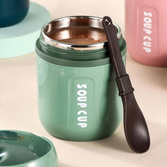 23oz Stainless Steel Vacuum Insulated Lunch Flask Leak Proof Portable with Spoon